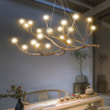 Load image into Gallery viewer, Nordic Rustic Tree Branch Hanging Chandelier with Bubble Glass lighting