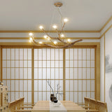 Load image into Gallery viewer, Nordic Rustic Tree Branch Hanging Chandelier with Bubble Glass lighting