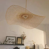 Load image into Gallery viewer, Creative Bamboo Weaving Straw Hat Shape Pendant Light