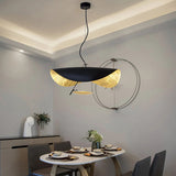 Load image into Gallery viewer, Creative Black Gold Chandelier UFO Brass Pendant Light