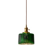 Load image into Gallery viewer, Green Ripple Glass Hanging Light Fixture