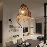 Load image into Gallery viewer, Conch Wicker Lamp Handmade Rattan Light Bamboo Lampshade