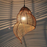 Load image into Gallery viewer, Conch Wicker Lamp Handmade Rattan Light Bamboo Lampshade