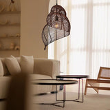 Load image into Gallery viewer, Conch Wicker Lamp Handmade Rattan Light Bamboo Lampshade