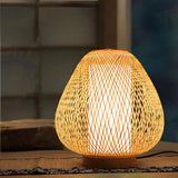 Load image into Gallery viewer, Traditional Bamboo Desk Lamp Weave Lampshade