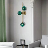 Load image into Gallery viewer, Green/Clear Glass Globe Wall Sconce Lamp Minimalist