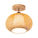 Load image into Gallery viewer, Bamboo Wide Lantern Semi Flush Mount Traditional Pendant Lights