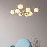 Load image into Gallery viewer, 8-light Sputnik Gold Chandelier Brass Ceiling Light