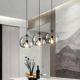 Load image into Gallery viewer, Black Spherical Glass Pendant Light