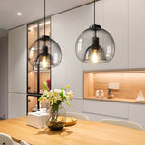 Load image into Gallery viewer, Black Spherical Glass Pendant Light