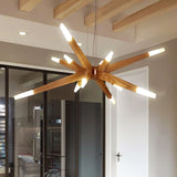 Load image into Gallery viewer, Wood Sputnik Chandelier Contemporary Pendant Light