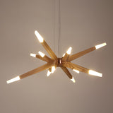 Load image into Gallery viewer, Wood Sputnik Chandelier Contemporary Pendant Light