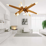 Load image into Gallery viewer, Wood Sputnik Chandelier Contemporary Pendant Light