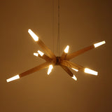 Load image into Gallery viewer, Wood Sputnik Chandelier Contemporary Pendant Light