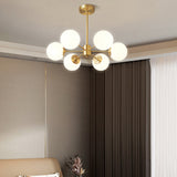 Load image into Gallery viewer, 6-light Sputnik Chandelier Golden Molecular Shaped Brass Ceilight Light