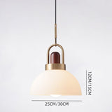 Load image into Gallery viewer, Modern Design Hanging Lamp White Glass Shade Pendant Light with Wooden Top