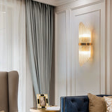 Load image into Gallery viewer, Striaged 2-Light Gold Glass Wall Sconce Metal Vanity Wall Light