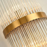 Load image into Gallery viewer, Striaged 2-Light Gold Glass Wall Sconce Metal Vanity Wall Light