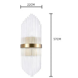 Load image into Gallery viewer, Striaged 2-Light Gold Glass Wall Sconce Metal Vanity Wall Light