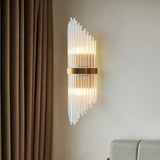 Load image into Gallery viewer, Striaged 2-Light Gold Glass Wall Sconce Metal Vanity Wall Light