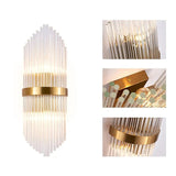 Load image into Gallery viewer, Striaged 2-Light Gold Glass Wall Sconce Metal Vanity Wall Light