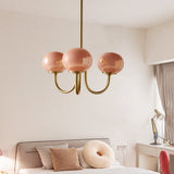 Load image into Gallery viewer, Milk Pink Glass Pendant Light Bubble Chandelier