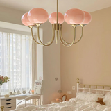 Load image into Gallery viewer, Milk Pink Glass Pendant Light Bubble Chandelier