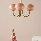 Load image into Gallery viewer, Milk Pink Glass Pendant Light Bubble Chandelier