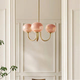 Load image into Gallery viewer, Milk Pink Glass Pendant Light Bubble Chandelier