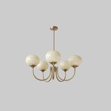 Load image into Gallery viewer, Milk Pink Glass Pendant Light Bubble Chandelier