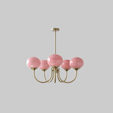 Load image into Gallery viewer, Milk Pink Glass Pendant Light Bubble Chandelier