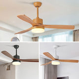 Load image into Gallery viewer, Contemporary Ceiling Fan Light Fixture Wooden LED Ceiling Lamp 42&#39;&#39;