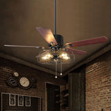 Load image into Gallery viewer, 52&quot; Caged Indoor Ceiling Fan with 5 Blade Metal Rustic