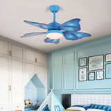 Load image into Gallery viewer, LED Acrylic Ceiling Fans Kids Pink/Blue 5 Butterfly Wing Blades Bedroom 42&quot; Wide