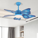 Load image into Gallery viewer, LED Acrylic Ceiling Fans Kids Pink/Blue 5 Butterfly Wing Blades Bedroom 42&quot; Wide