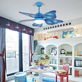 Load image into Gallery viewer, LED Acrylic Ceiling Fans Kids Pink/Blue 5 Butterfly Wing Blades Bedroom 42&quot; Wide