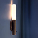 Load image into Gallery viewer, Motion Sensor Night Lights Wooden Wall Sconce