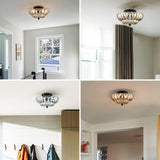 Load image into Gallery viewer, Glass Semi Flush Mount Umbrella Shape Ceiling Light