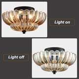 Load image into Gallery viewer, Glass Semi Flush Mount Umbrella Shape Ceiling Light