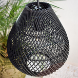 Load image into Gallery viewer, Classic Farmhouse Black Rattan Handwoven Pendant Light