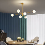 Load image into Gallery viewer, 6-Light Brass Sputnik Chandelier