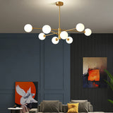 Load image into Gallery viewer, 6-Light Brass Sputnik Chandelier