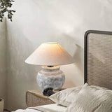 Load image into Gallery viewer, Wabi Sabi Traditional Style Japanese Grey Clay Stone Table Lamp