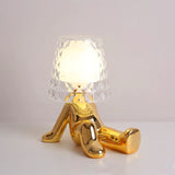 Load image into Gallery viewer, Nordic Chrome Little Golden Man Table Lamp Children&#39;s Room Night Lights