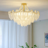 Load image into Gallery viewer, Luxury Modern Minimalist Living Room Shade Feather Chandelier