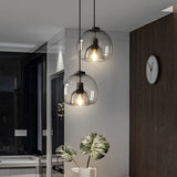 Load image into Gallery viewer, Modern Pendant Light Fixture with Smoky Grey Glass Shade