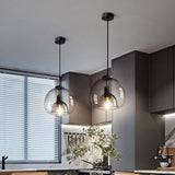 Load image into Gallery viewer, Modern Pendant Light Fixture with Smoky Grey Glass Shade