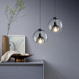 Load image into Gallery viewer, Modern Pendant Light Fixture with Smoky Grey Glass Shade