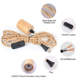 Load image into Gallery viewer, Industrial 16.4FT Wood Pendant Light Cord Kit With Switch