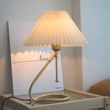 Load image into Gallery viewer, Nordic Vintage White Brass Wall Lamp Pleated Table Lamp Shade